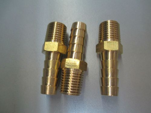 3pack - 3/8 MPT x 3/8 BARB ADAPTER, BRASS,