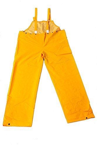 G &amp; f heavy weight 35mm pvc over polyester rain overall bib, x-large, yellow, 1 for sale