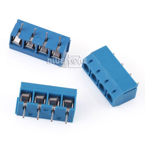 20 pcs 4 Pin Screw blue PCB Terminal Block Connector 5mm Pitch