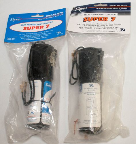 2- Supco SPP7S  Relay Hard Start Capacitor 1 1/2-10 HP 115-288V B12-003