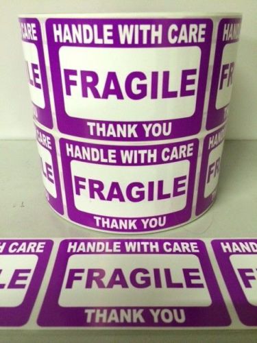 25 2x3 FRAGILE Stickers Self Adhesive Handle with Care Stickers Shipping Labels