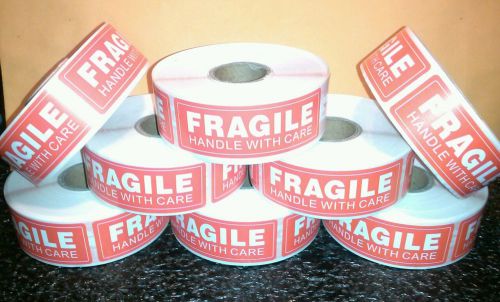 500 FRAGILE Hangle With Care Roll Stickers &#034;Easy Peel &amp; Stick&#034; Shipping Labels