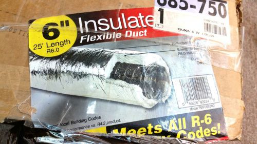 Masterflow 25&#039; ft. insulated flexible 6&#034; inch duct class 1 r-6  air vent for sale