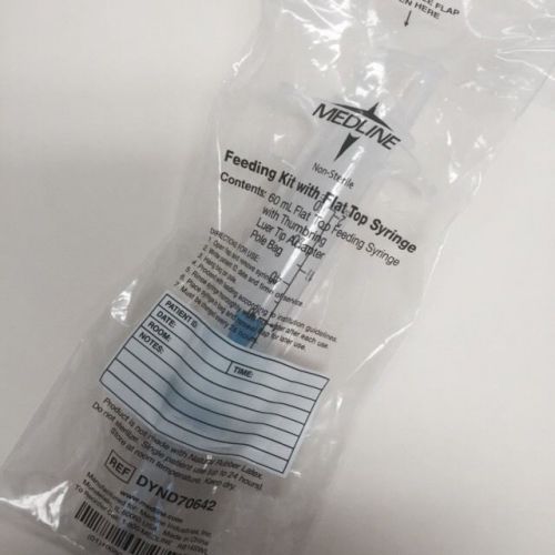 50 new medline feeding syringe, flat top with thumbring &amp; luer free shipping! for sale