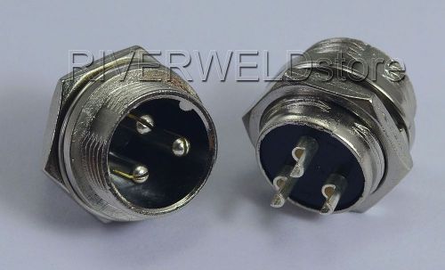 3 pins Aviation Plug Air Connector 16-3P Male fit Plasma &amp; TIG Welding Torch 2PK