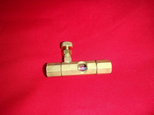 Trico 32404 brass needle valve with right angle glass sight, 1/4&#034; npt female for sale