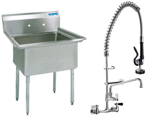 Stainless Steel (1) One Compartment Sink 29 x 30 with Pre-Rinse Faucet