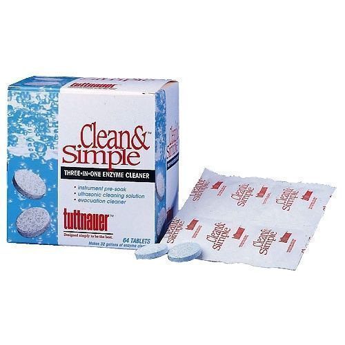 Tuttnauer Clean &amp; Simple Ultrasonic Enzyme Cleaner Tablets - Box of 64 TUTT-0006