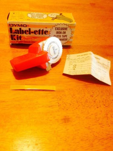 VTG MINIATURE DYMO GUN LABEL-ETTE COMPLETE LABEL MAKER FOR FABRIC VINYL W/BOX