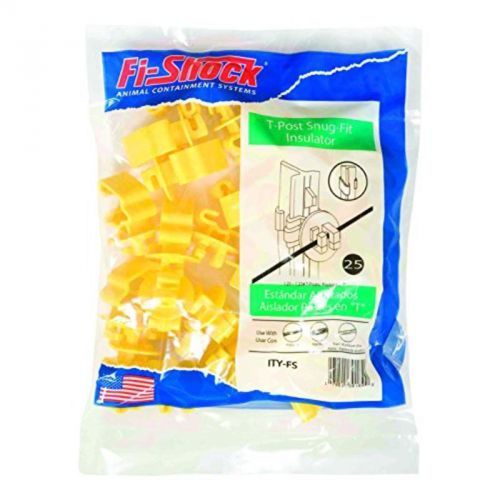 Snug-Fitting T-Post Insulator, For Use With Studded T-Post, Yellow Fi-Shock Inc