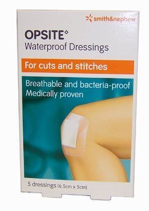 Opsite Waterproof Dressings, 6.5cm x 5cm, Pack of 5