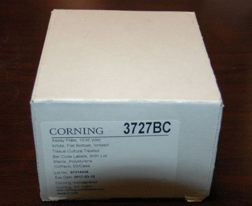 7 Corning 3727BC White1536-Well Microplate, TC Treated, Bar Coded w/Lids