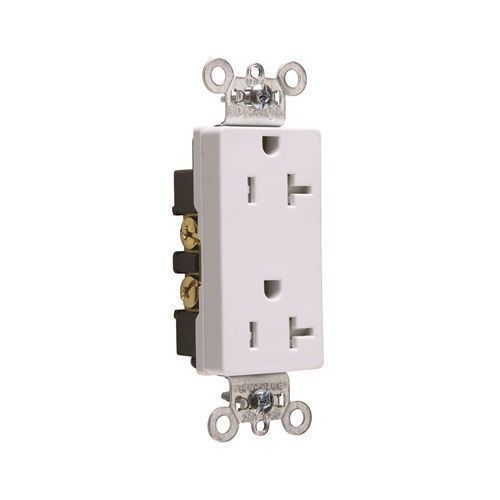 Legrand TR26352W Tamper-Resistant Decorator Receptacle, Back &amp; Side WIRE, 20A