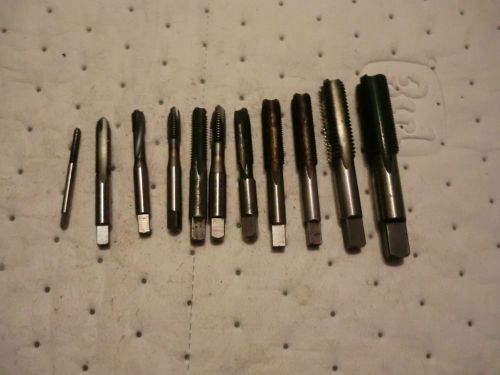 USED VERY GOOD LOT OF 11 PCS TAPS THREADING MIX SIZE / USA # 2