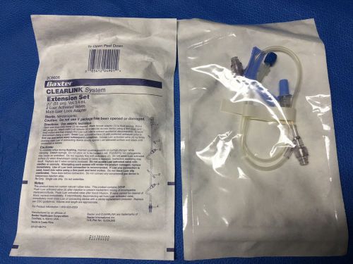 Baxter Clearlink System 2C8606 Ext Set 20&#034; 2 Luer Activated Valve/Adapter - NEW
