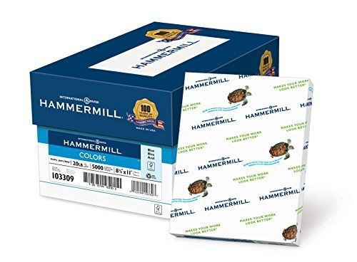 Hammermill Colors Blue, 20lbs,  8.5 x 11, 5000 Sheets/10 Ream Case (103309C)