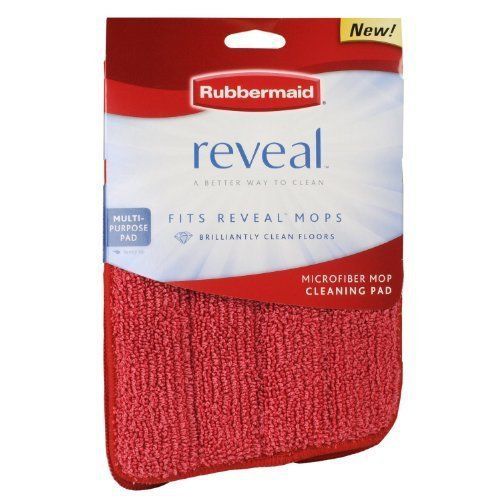 Rubbermaid - Reveal Mop Microfiber Cleaning Pad, 15-Inch, Red, 6 Pack