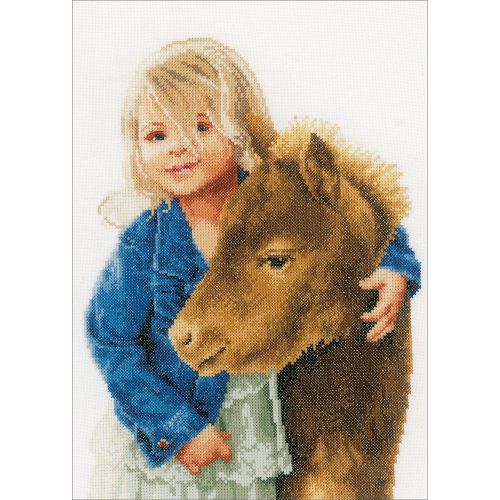 &#034;LanArte My Best Friend On Cotton Counted Cross Stitch Kit-11&#034;&#034;X13.5&#034;&#034; 27 Count&#034;