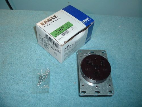 Eagle Flush Receptacle 1233-BOX Brown 30A 125V 2-Pole 3-Wire New In Box Outlet