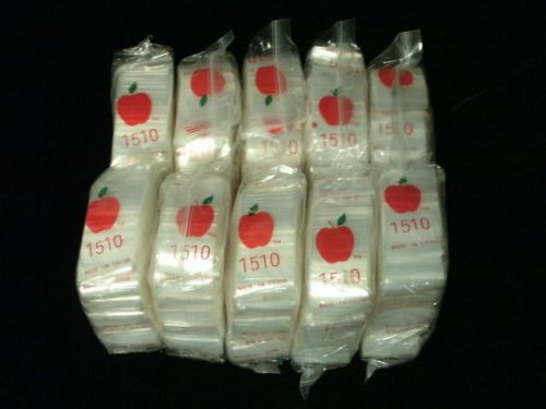 Baggies 1510 size  Apple Brand  1 1/2&#034;x 1&#034; Bags Ziplock Liquidation Sale(10,000)