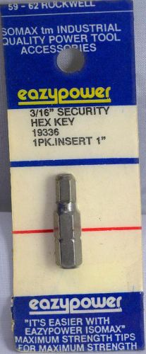 Isomax Eazypower Tools 3/16&#034; Security Hex Key Insert 1&#034; Screw Driver Bit 19336
