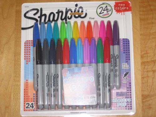 NEW FINE Sharpie Limited Edition 24-PK Electro Pop Color Tip Permanent Markers