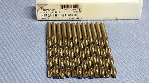 Cleveland -cobalt jobber drill 0.252 inch 6.4 mm, 135 degree point angle lot 12 for sale