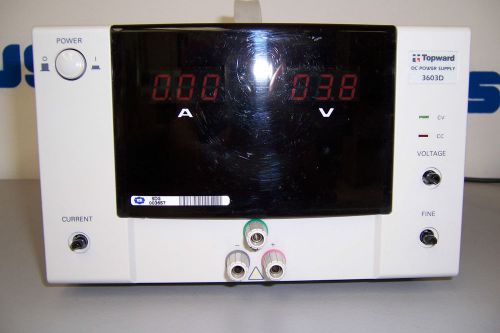 6649m Topward 3603D Power Supply  0-60 V 0-3 A  Digital Meters W/ FINE &amp; COARSE