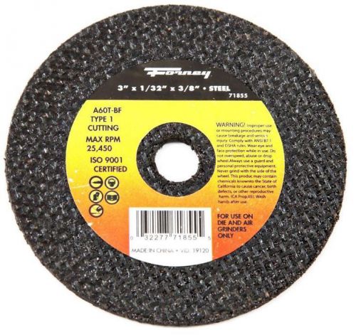 Cutting/abrasion cut-off wheels type 1 metal 3 in. x 1/32 in. x 3/8 in. 25-pack for sale