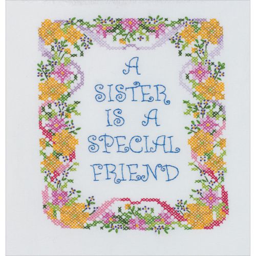&#034;A Sister Is A Special Friend Stamped Cross Stitch Kit-7&#034;&#034;X9&#034;&#034;&#034;