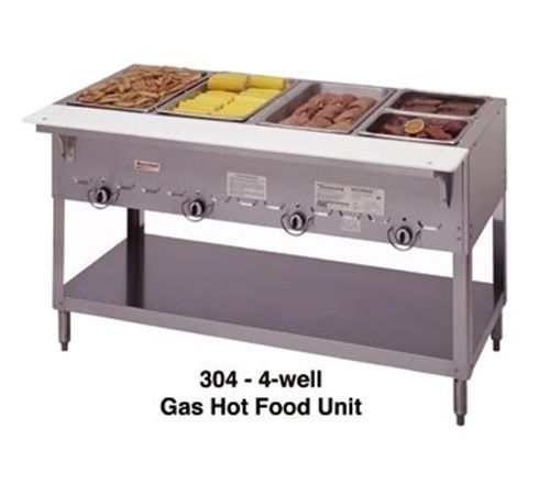 Duke 305 Aerohot steam table Hot Food Unit 72-3/8&#034;L gas (5) 12&#034; x 20&#034; hot...