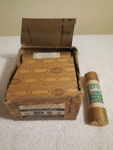 NOS - Lot of 8 BUSSMANN Buss REN-40 250V 35-60 AMP Super-Lag RENEWABLE FUSE