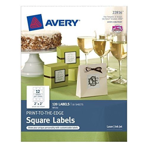 Avery Print-to-the-Edge Square Labels, 2 x 2-Inches, Pack of 120 (22816)