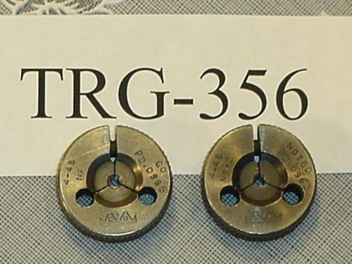 Thread ring gage set 4-48 nf go &amp; nogo trg-356 for sale