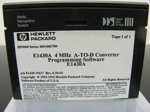 HP AGILENT E1430-19417  4 MHZ A-TO-D CONVERTER PROGRAMMING SOFTWARE E1430A