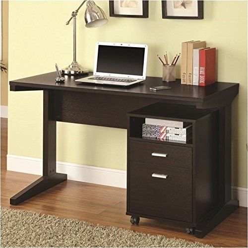 Coaster home office desks home furnishings casual desk set cappuccino new free for sale