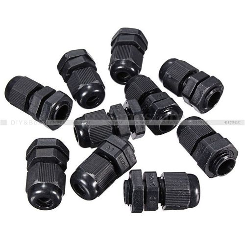 10PCS Waterproof Fixing Gland Connector PG7 for 3.5-6mm Dia Cable Wire D