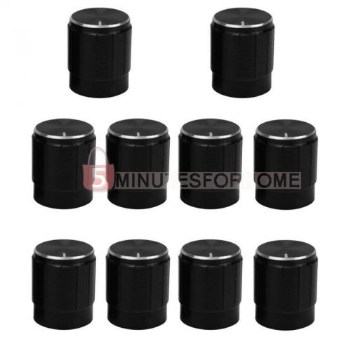 10x Metal Plastic Volume Control Knobs for 6mm Dia. Knurled Shaft Potentiometer