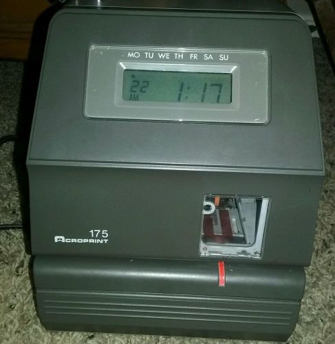 L@@k acroprint 175 electronic digital time clock stamp punch recorder attendance for sale