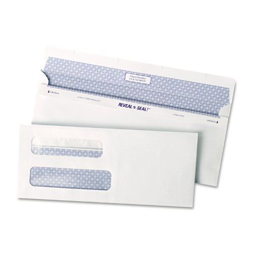 Quality park #8 reveal-n-seal double window envelope, 3.6 inches x 8.6 inches, for sale
