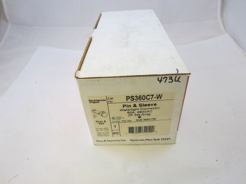 Pass &amp; seymour  ps360c7-w 60a 480vac pin &amp; sleeve plug hbl360c7w 360c7w for sale