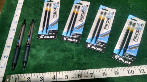 Pilot Precise V7 Rt, 2 Pens 26063 with 4 Packs of Refills, Black Ink, 0.7mm