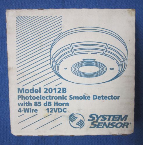 System Sensor 2012B Photoelectric Smoke Detector w/ 85 dB Horn 4-Wire 12VDC