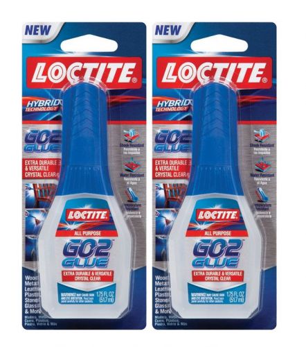 *2*  1.75oz loctite go2 glue all purpose clear adhesive hybrid tech poly 1661510 for sale