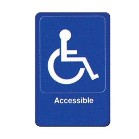 Winco SGN-653B, Information Sign, &#034;Accessible&#034;, 6&#034; x 9&#034;, Blue