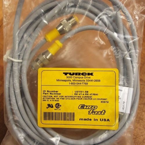 Turck RK 4T-4-RS 4T/S90 Sensor Cable Cord 250v 4a 4 pin - NEW