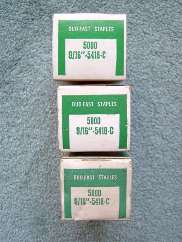 Lot  of  3  boxes  duo-fast  staples  9/16&#034;  -  5418 - c -  5, 000  per  box for sale