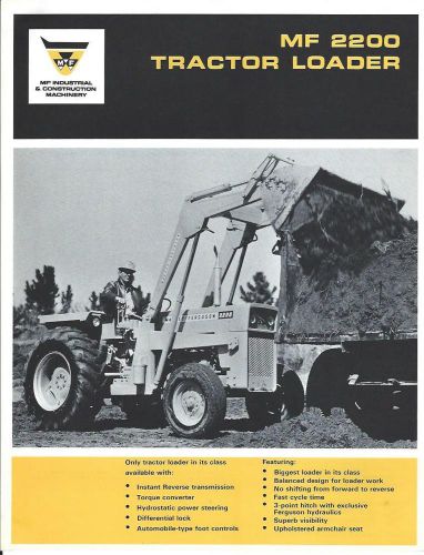 Equipment Brochure - Massey Ferguson - MF 2200 - Tractor Loader - c1968 (E2607)