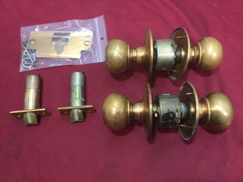 Vintage Unique Corbin Russwin Copper Knobsets, no keys, Set of 2 - Locksmith