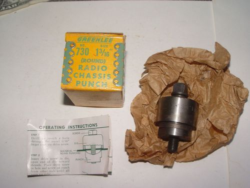 Vintage Greenlee 1 13/16&#034; 730 Round Radio Chassis Punch  with Box